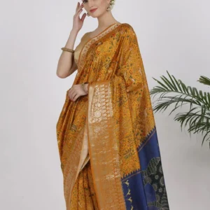 Golden Mustard Katan Silk Saree - Silk Mark Certified